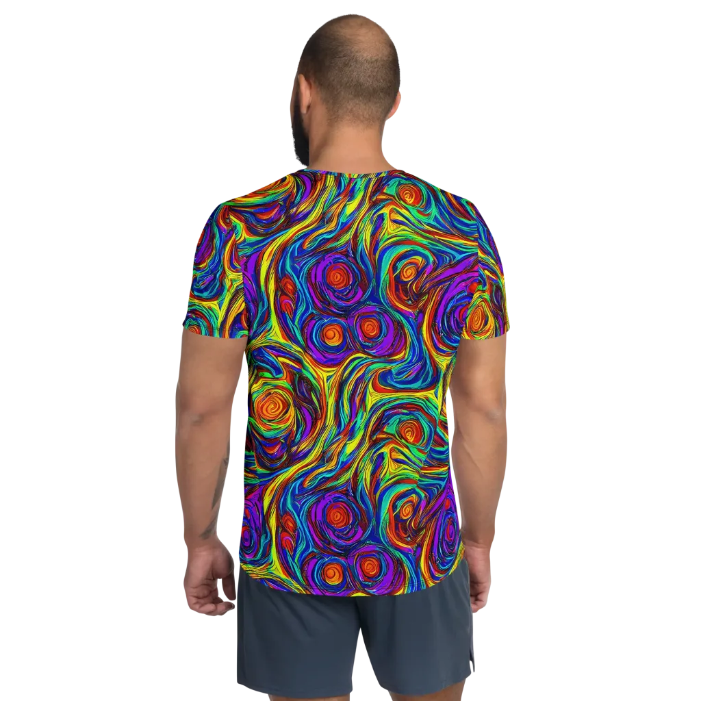 Technicolor Tempest on Men's Athletic T-Shirt — Back