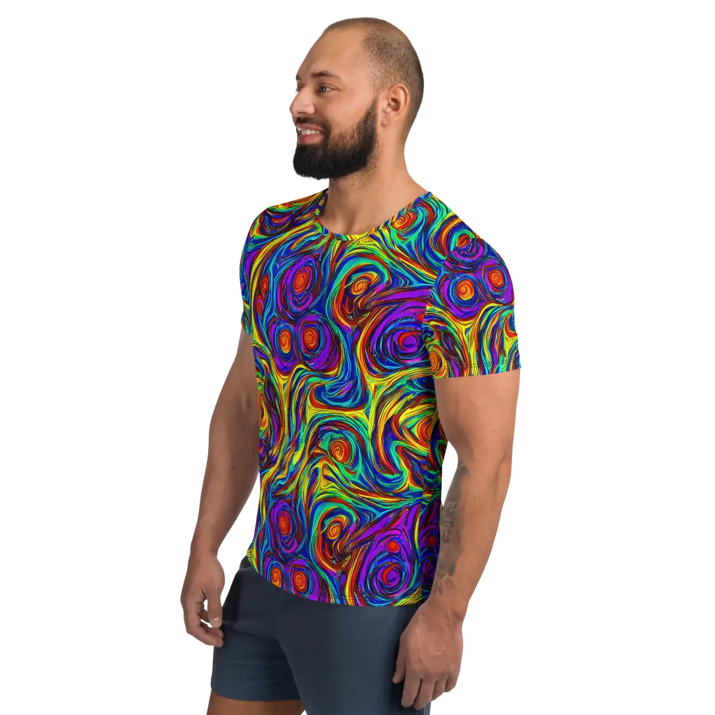 Technicolor Tempest on Men's Athletic T-Shirt — Left