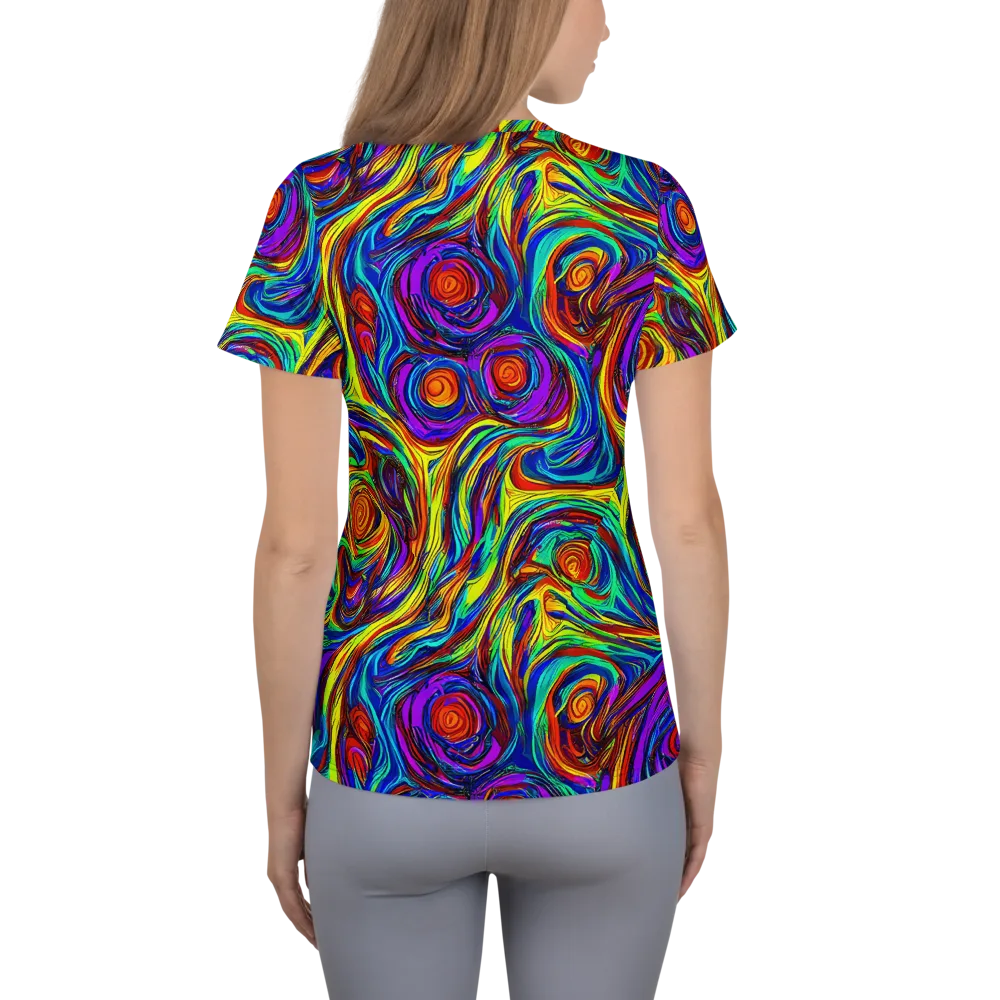 Technicolor Tempest on Women's Athletic T-Shirt — Back