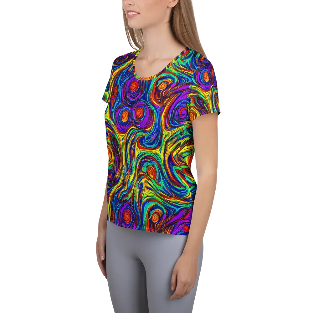 Technicolor Tempest on Women's Athletic T-Shirt — Left