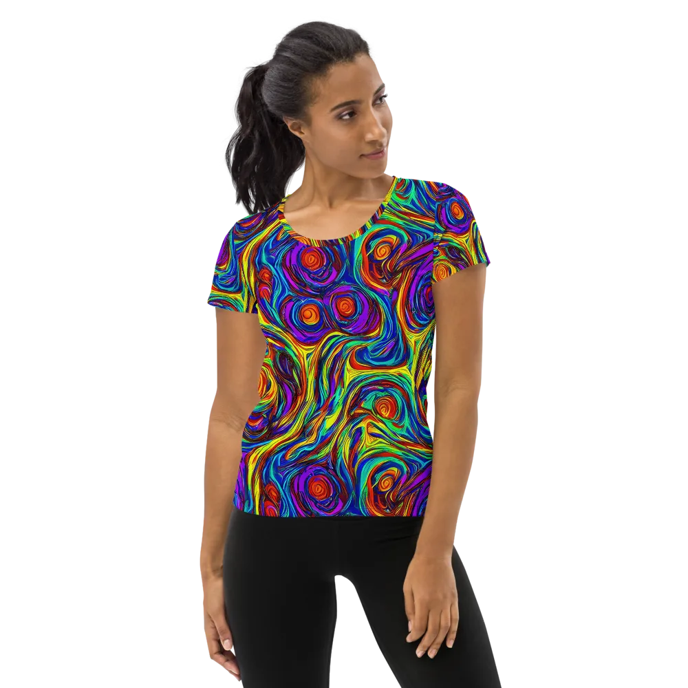 Technicolor Tempest on Women's Athletic T-Shirt — Front