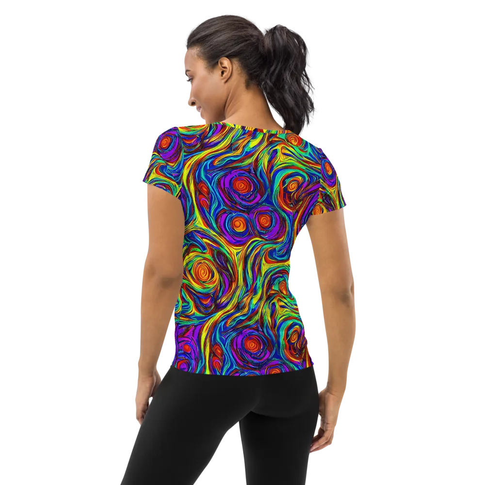 Technicolor Tempest on Women's Athletic T-Shirt — Back