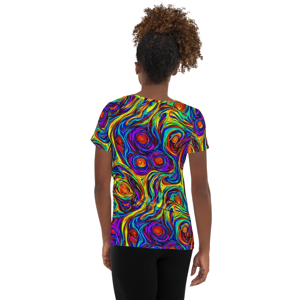Technicolor Tempest on Women's Athletic T-Shirt — Back