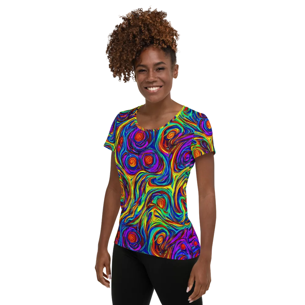 Technicolor Tempest on Women's Athletic T-Shirt — Left