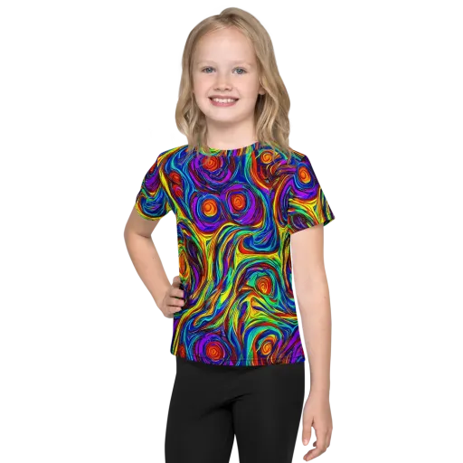 Technicolor Tempest on a Kids Crew Neck T-Shirt