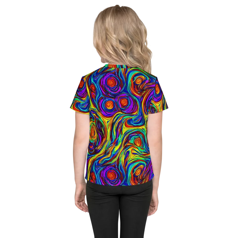Technicolor Tempest on Kids Crew Neck T-Shirt — Back