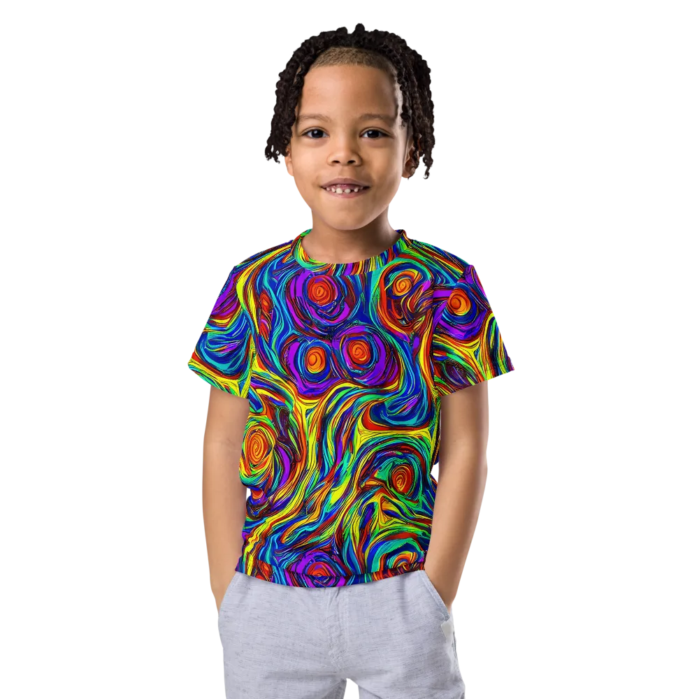 Technicolor Tempest on Kids Crew Neck T-Shirt — Front