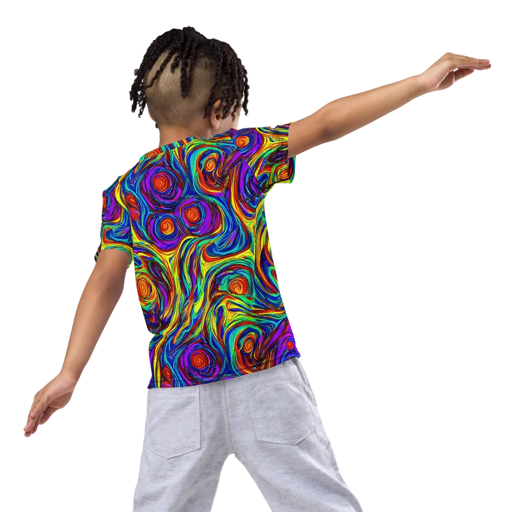 Technicolor Tempest on Kids Crew Neck T-Shirt — Back