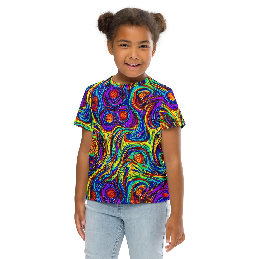 Technicolor Tempest on Kids Crew Neck T-Shirt — Front