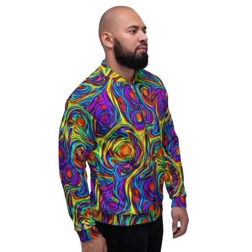 Technicolor Tempest on a Bomber Jacket