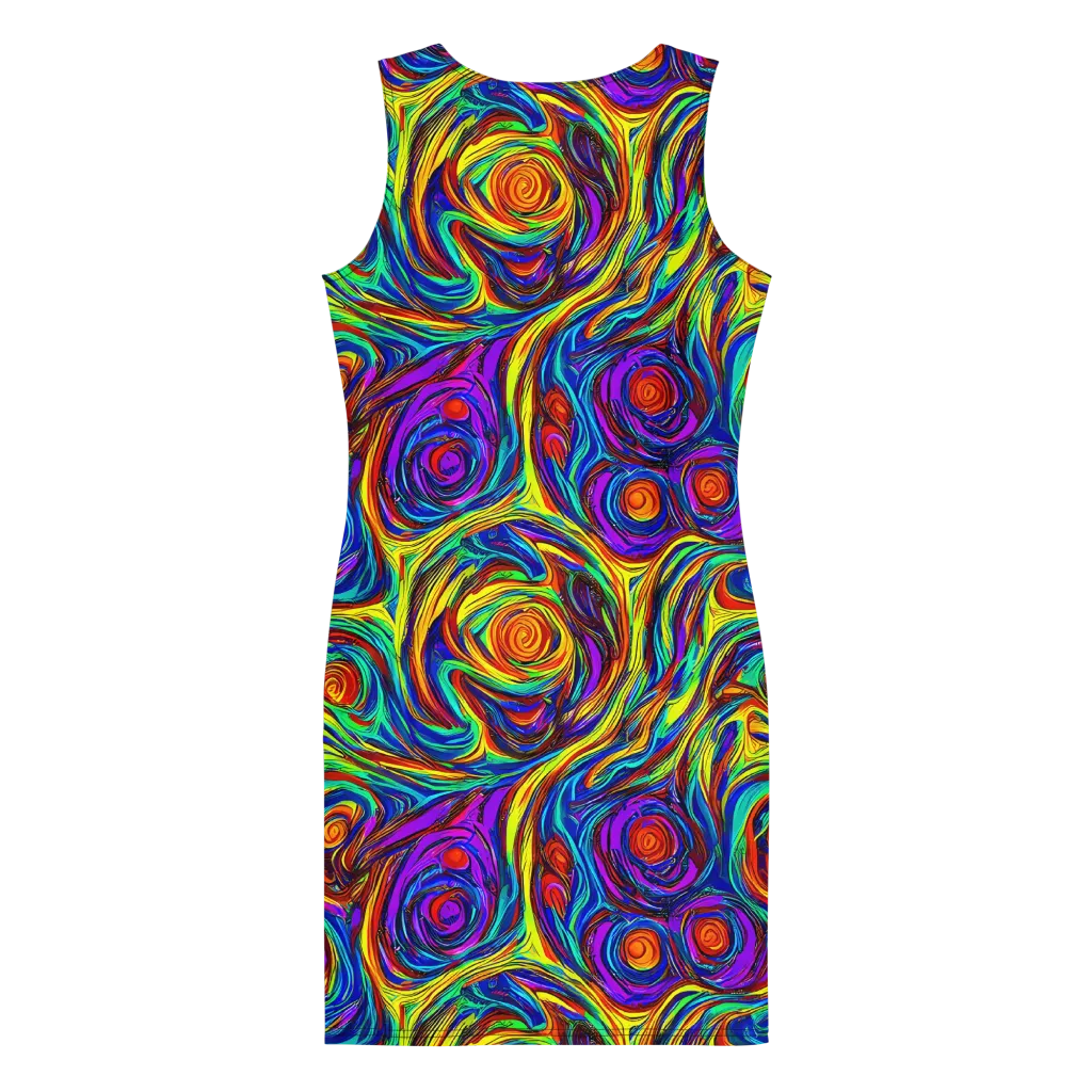 Technicolor Tempest on Bodycon Dress — Back