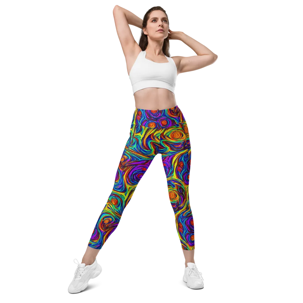 Technicolor Tempest on Leggings with Pockets — Front