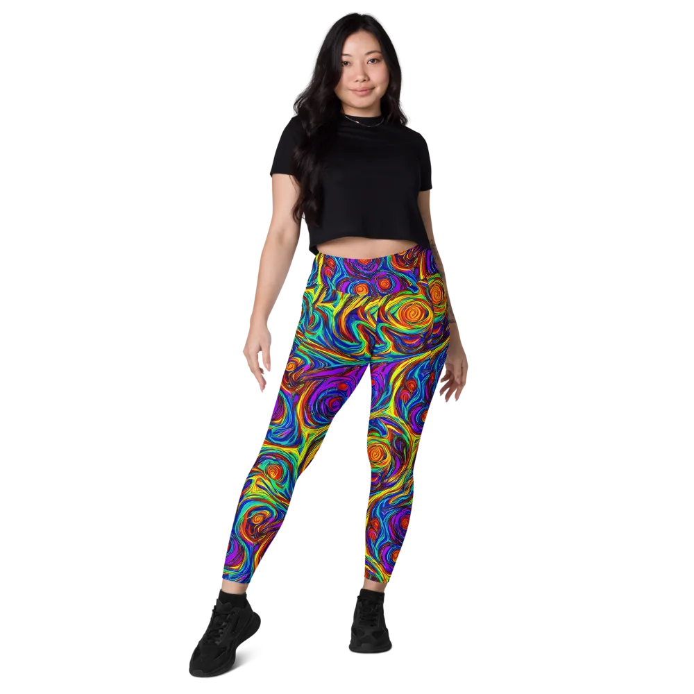 Technicolor Tempest on Leggings with Pockets — Front