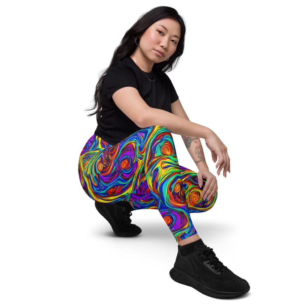 Technicolor Tempest on Leggings with Pockets — Right Front