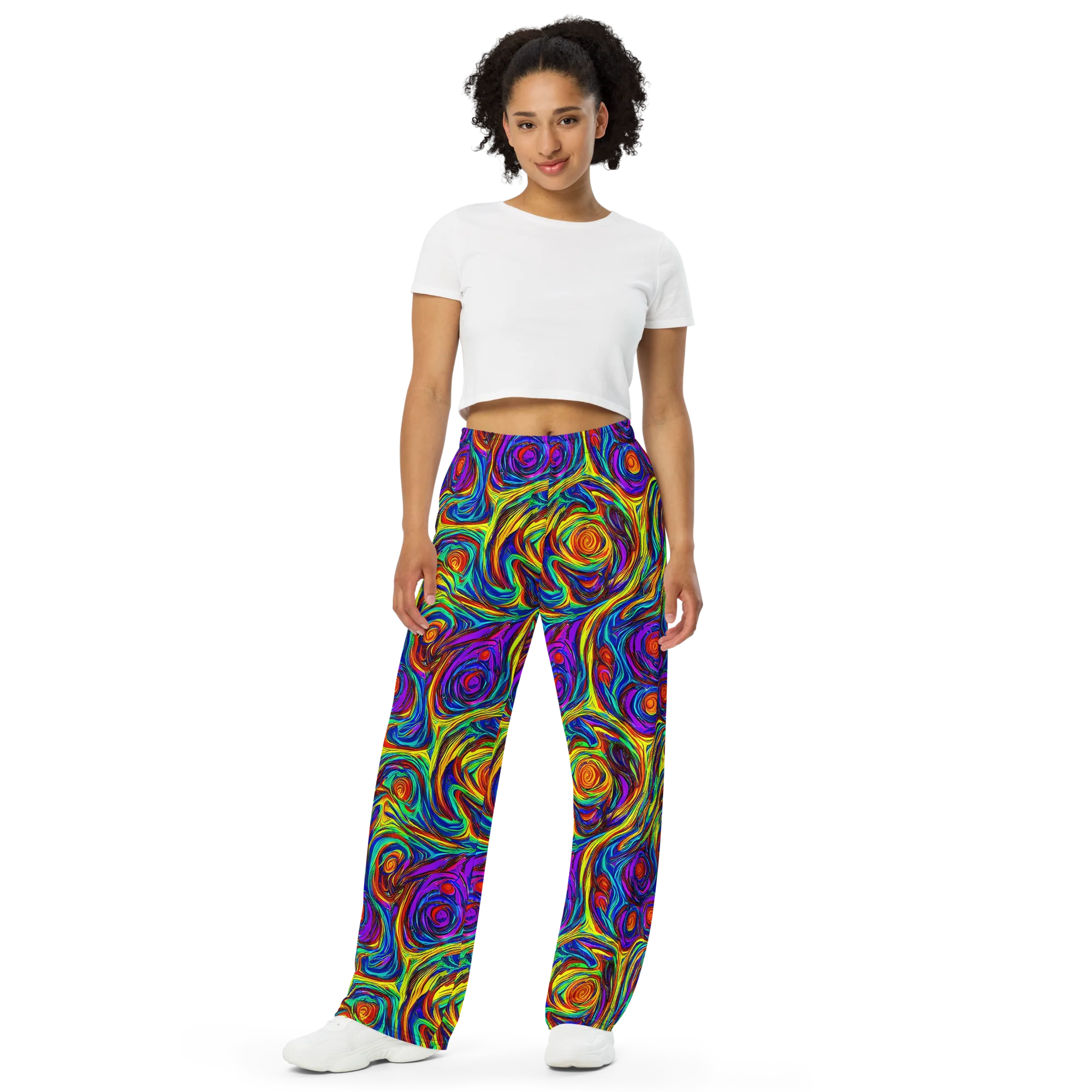 Technicolor Tempest on Wide-Leg Pants — Front