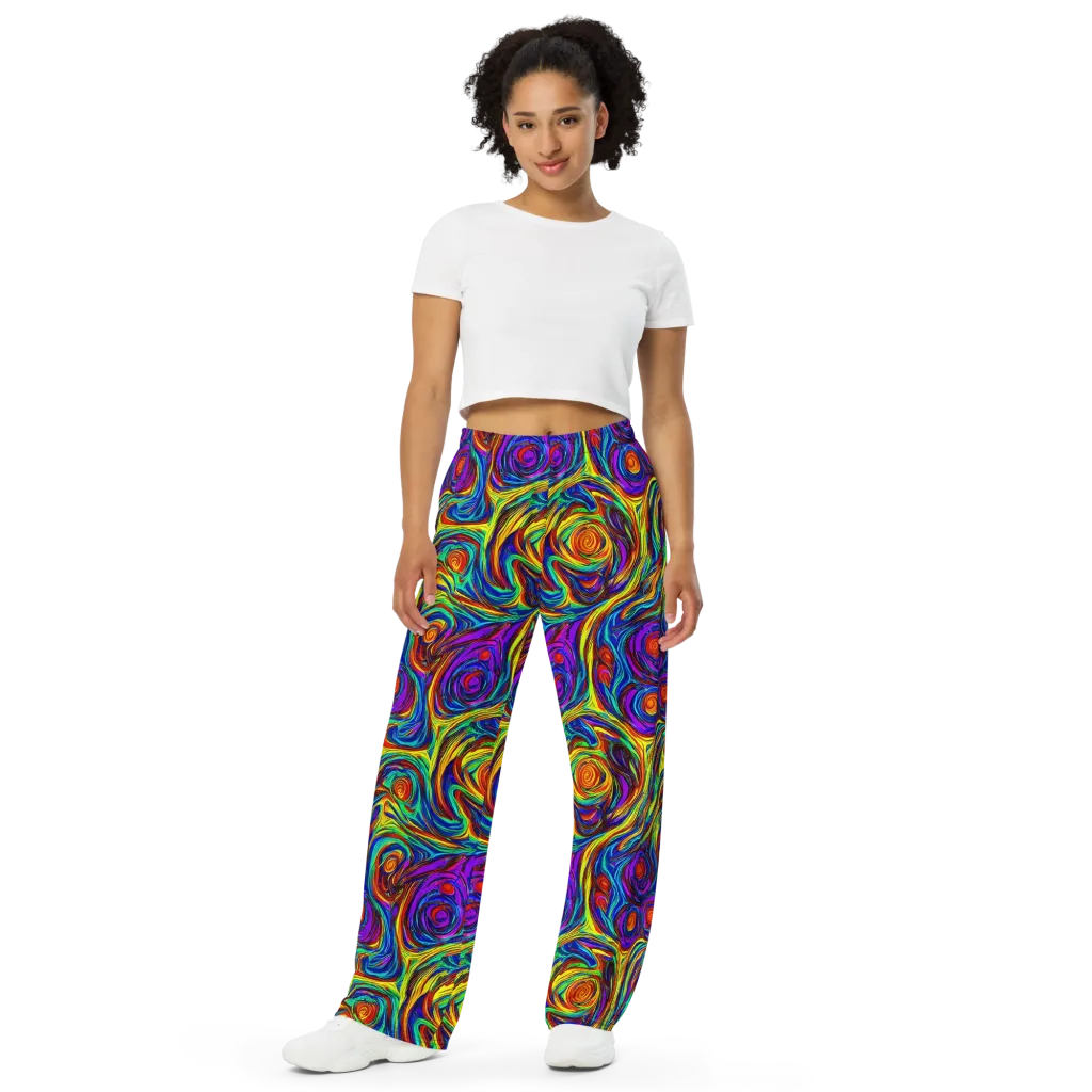 Technicolor Tempest on Wide-Leg Pants — Front