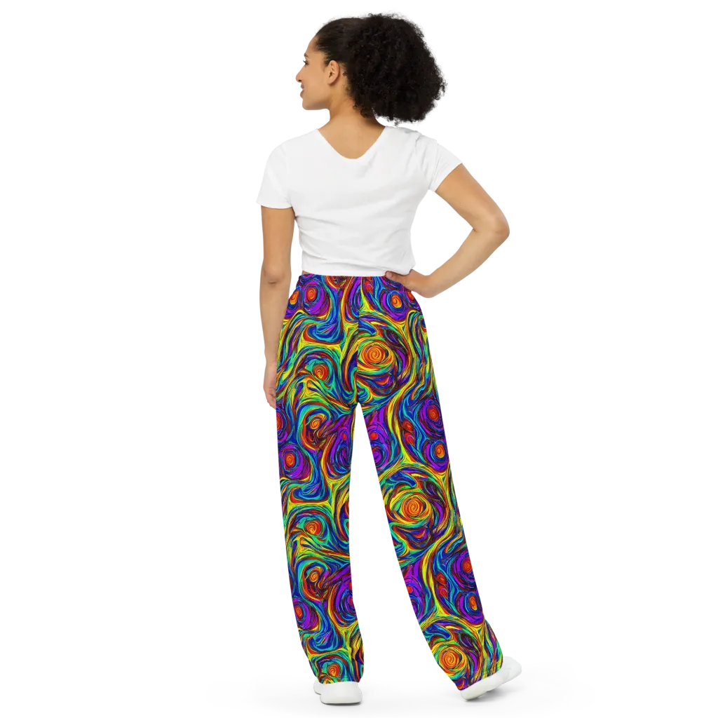 Technicolor Tempest on Wide-Leg Pants — Back