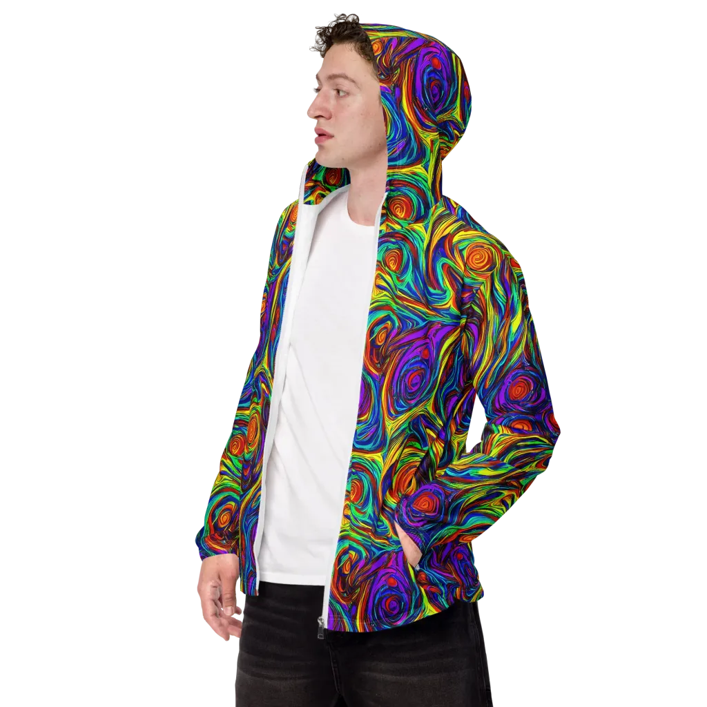 Technicolor Tempest on Men's Windbreaker — Left Front