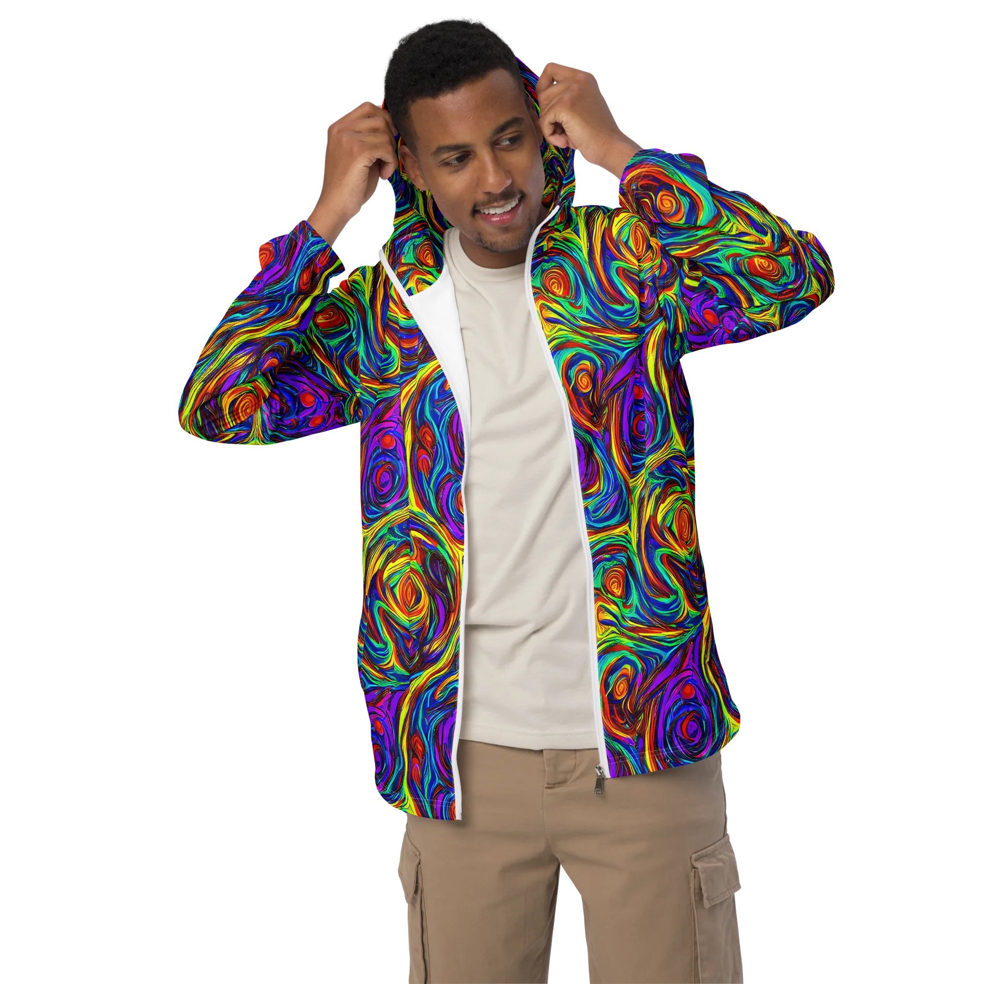 Technicolor Tempest on Men's Windbreaker — Front