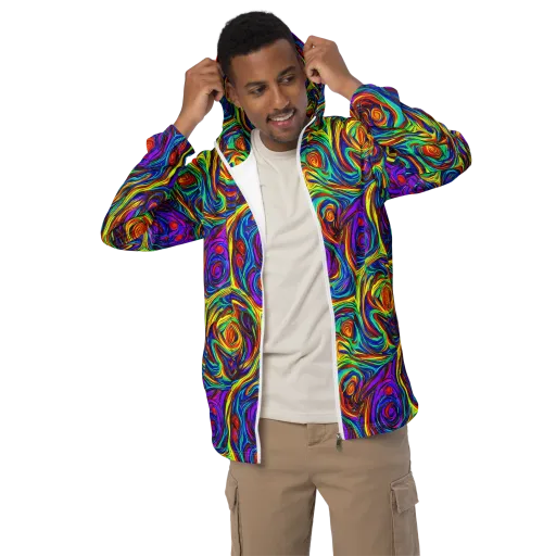 Technicolor Tempest on a Men's Windbreaker