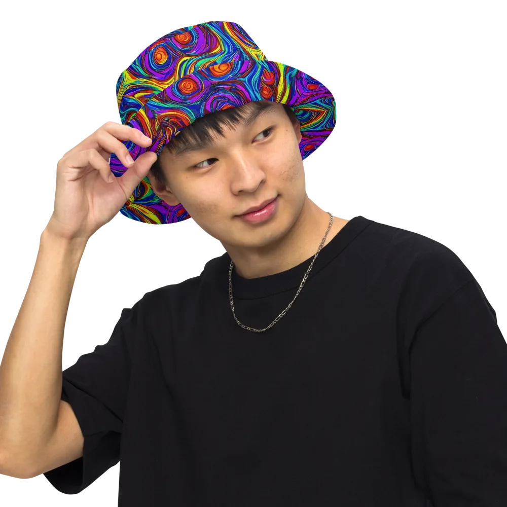 Technicolor Tempest on Reversible Bucket Hat — Front Inside