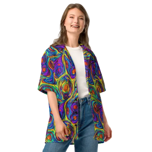 Technicolor Tempest on a Button Shirt