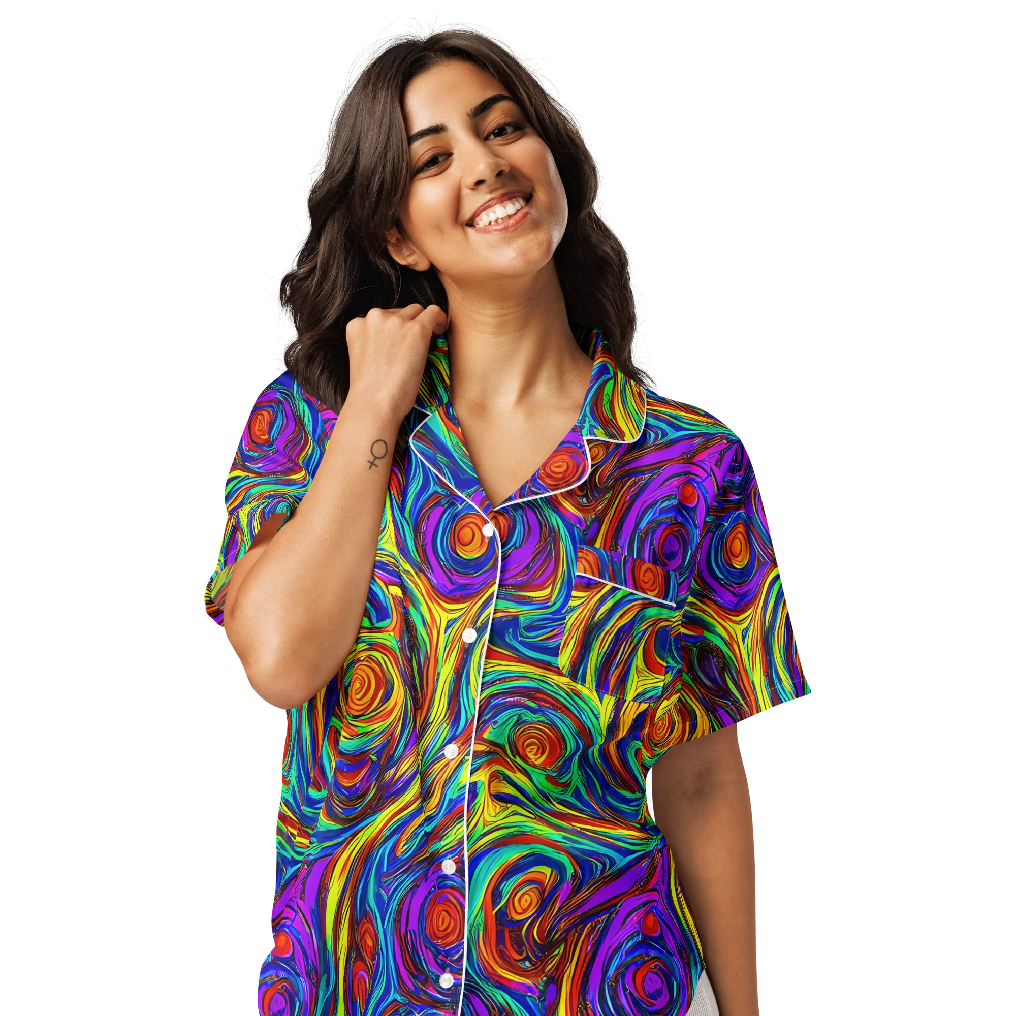 Technicolor Tempest on Women's Short Sleeve Pajama Top — Front
