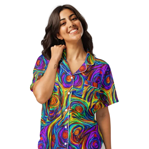 Technicolor Tempest on a Women's Short Sleeve Pajama Top