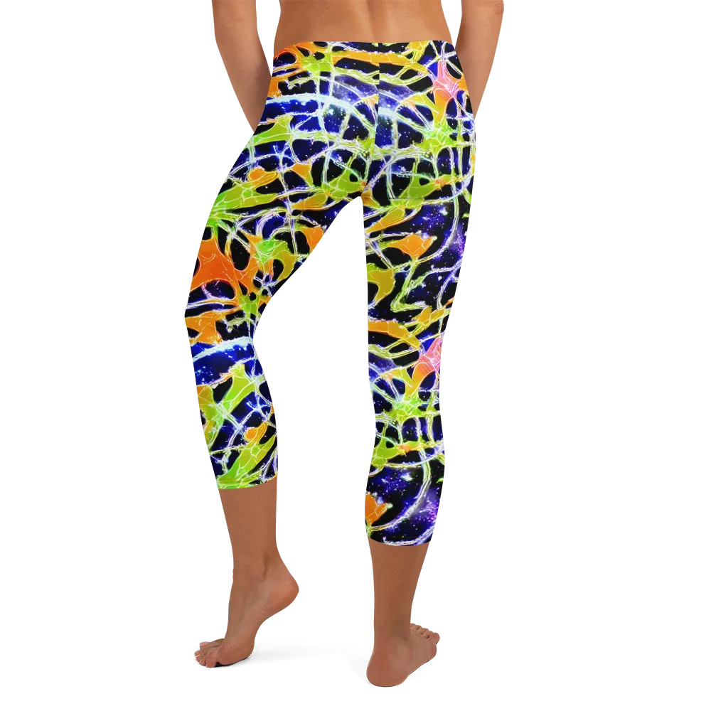 Cosmic Tangent on Capri Leggings — Back