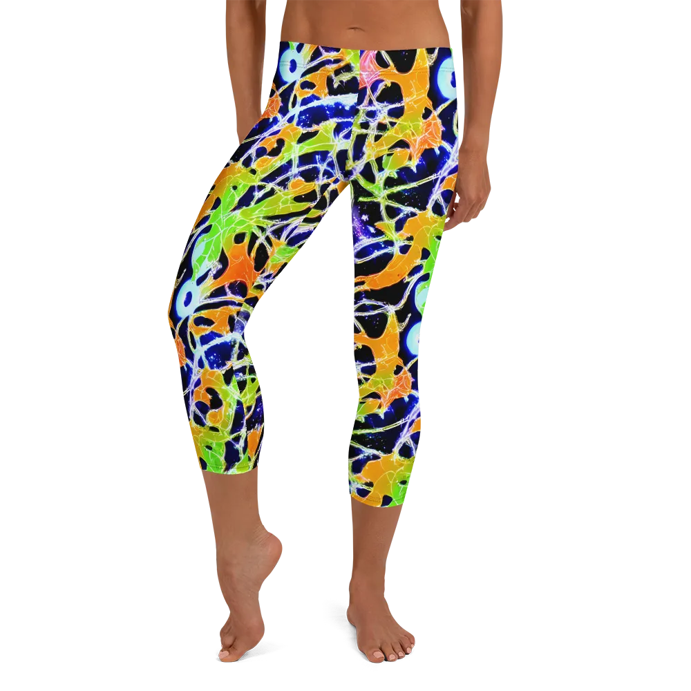 Cosmic Tangent on Capri Leggings — Front