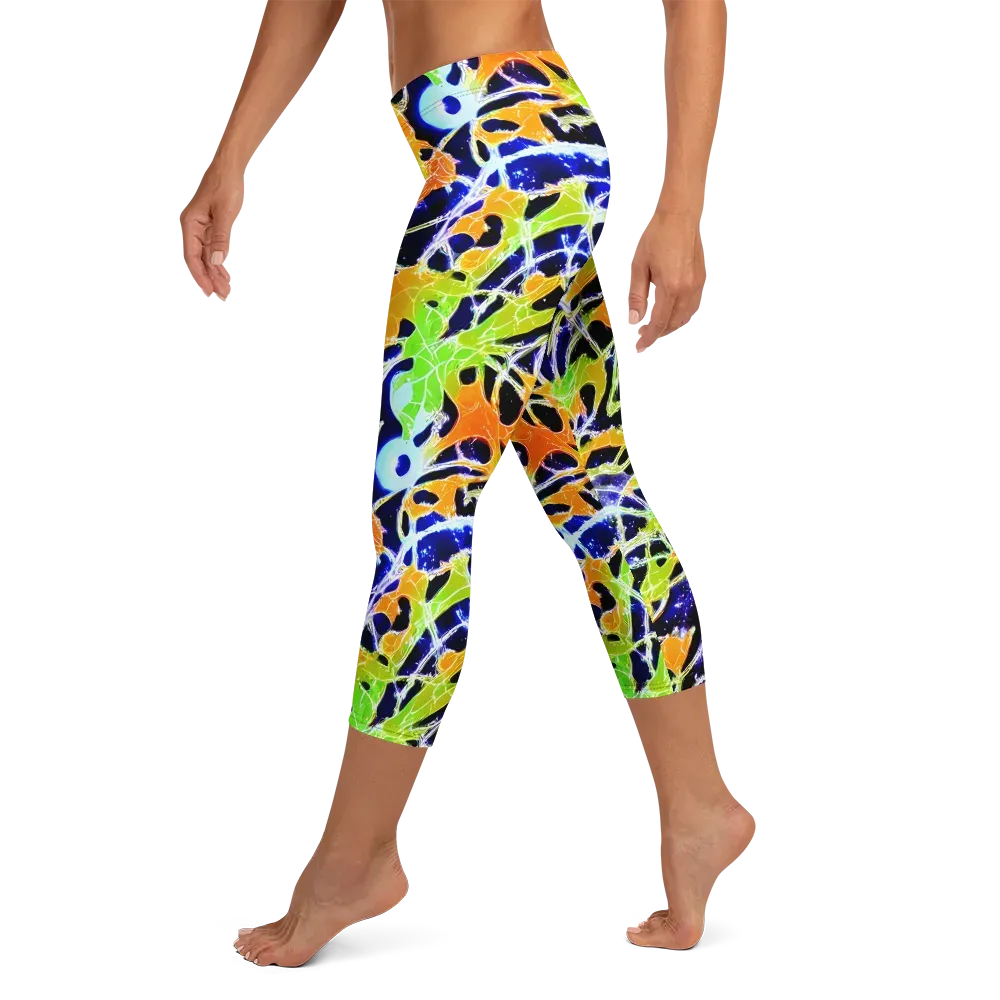 Cosmic Tangent on Capri Leggings — Left