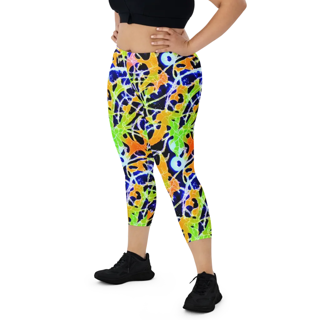 Cosmic Tangent on Capri Leggings — Front