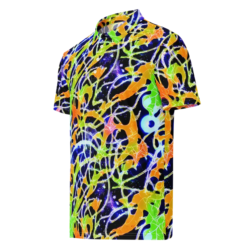 Cosmic Tangent on Men's Slim Fit Polo Shirt — Left Front