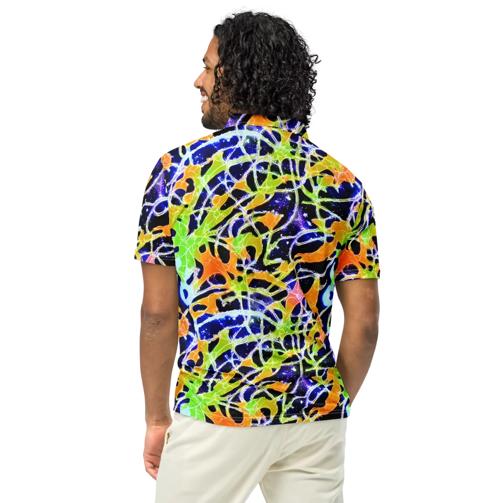 Cosmic Tangent on Men's Slim Fit Polo Shirt — Back