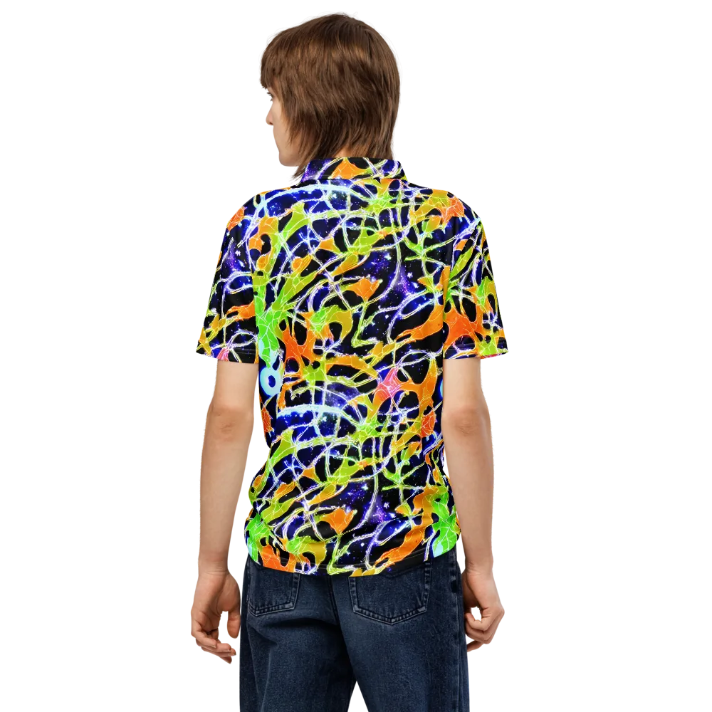 Cosmic Tangent on Men's Slim Fit Polo Shirt — Back