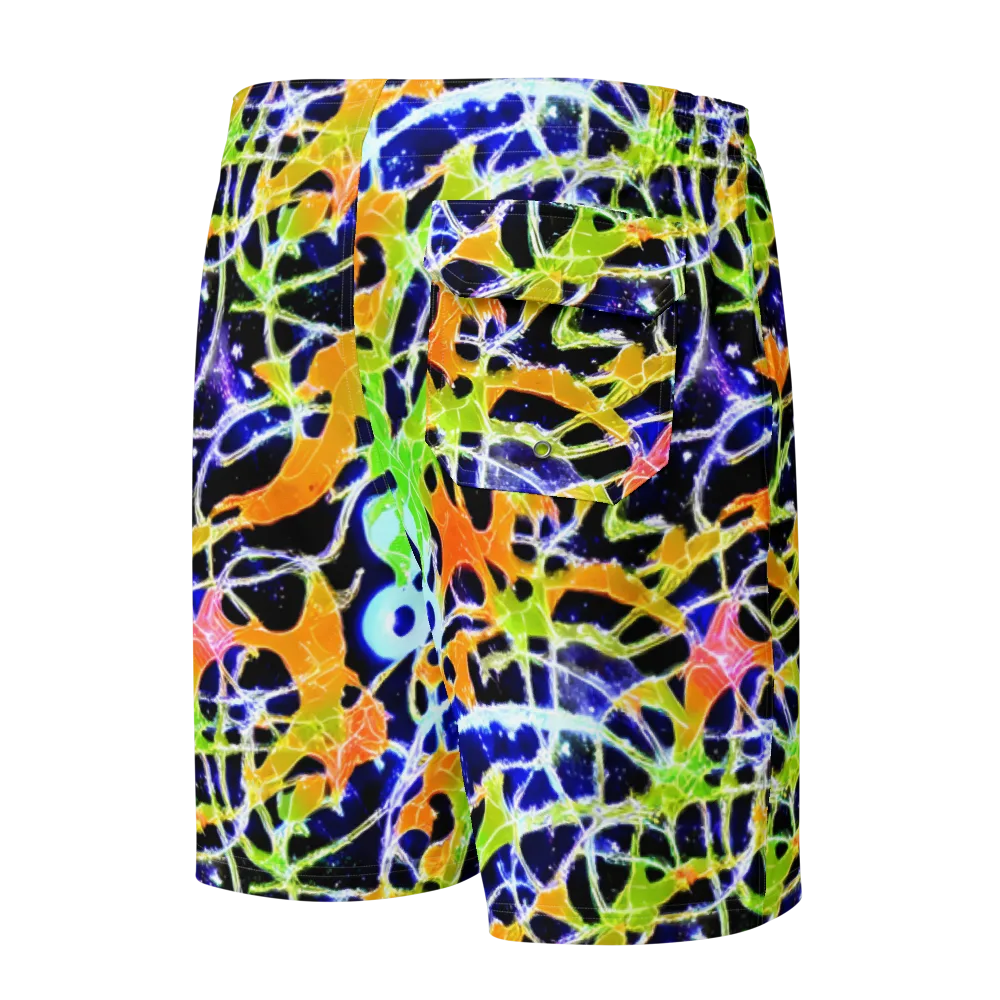 Cosmic Tangent on Men's Board Shorts — Back