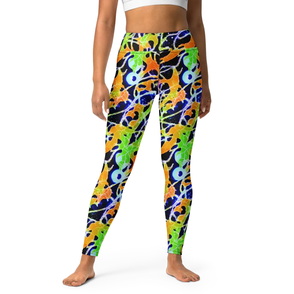 Cosmic Tangent on Yoga Leggings — Front