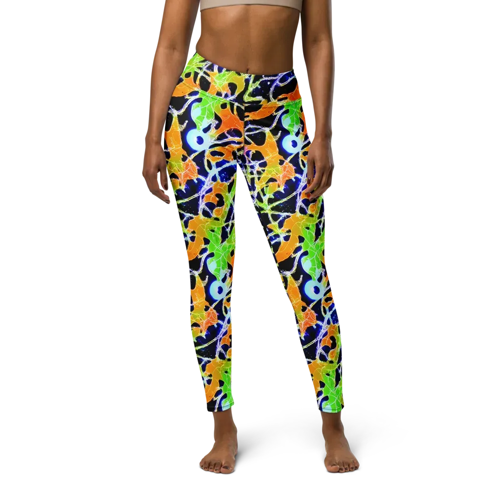 Cosmic Tangent on Yoga Leggings — Front