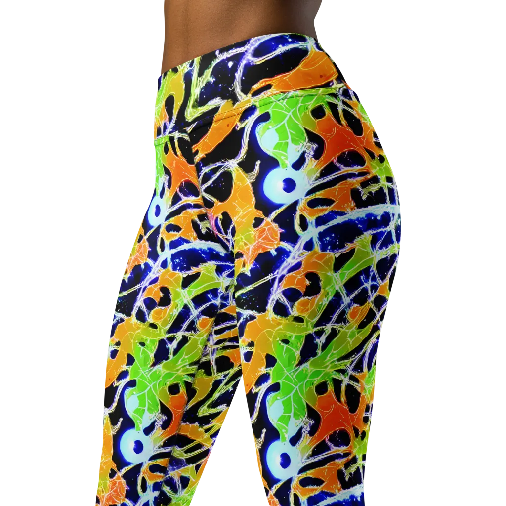 Cosmic Tangent on Yoga Leggings — Left Front