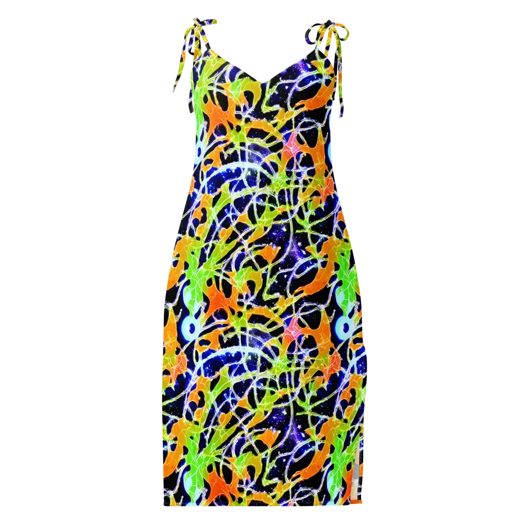 Cosmic Tangent on Slip Dress — Front