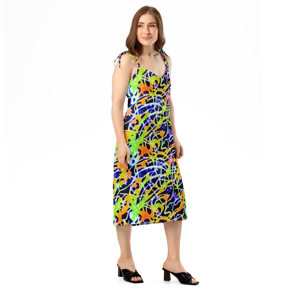 Cosmic Tangent on Slip Dress — Right Front