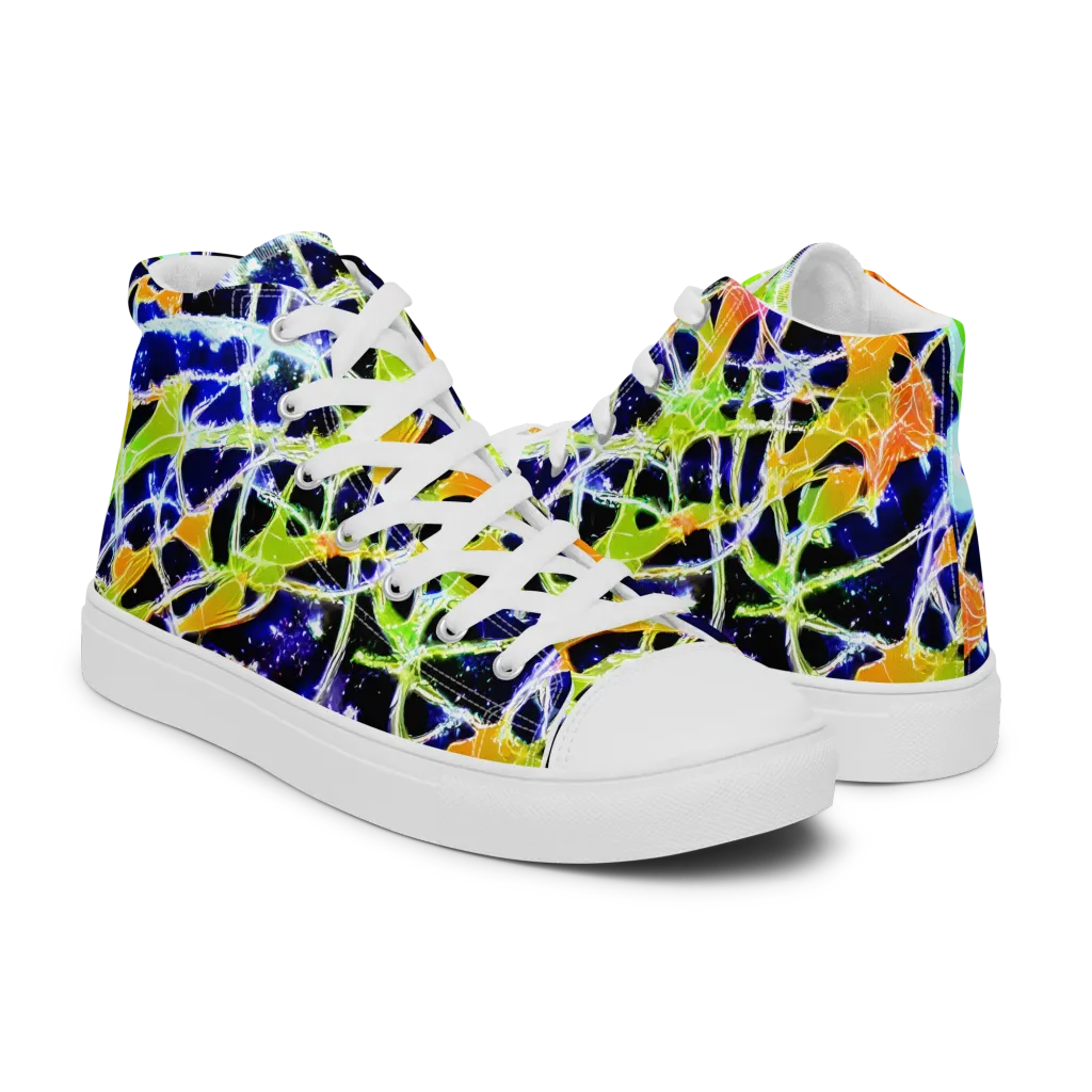 Cosmic Tangent on Men's High Top Canvas Shoes — Right