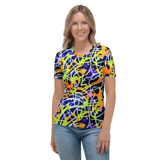 Cosmic Tangent on a Women's Crew Neck T-Shirt