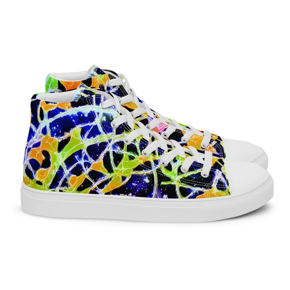 Cosmic Tangent on Women's High Top Canvas Shoes — Right