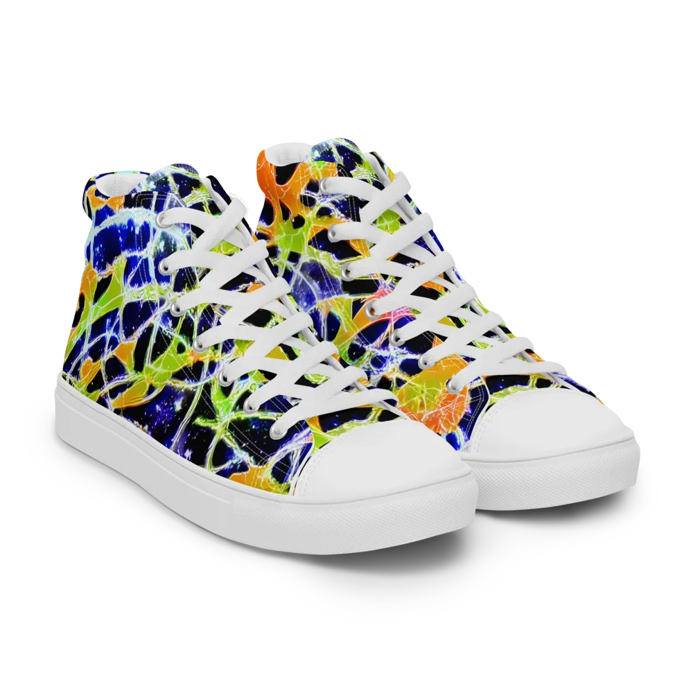 Cosmic Tangent on Women's High Top Canvas Shoes — Right Front