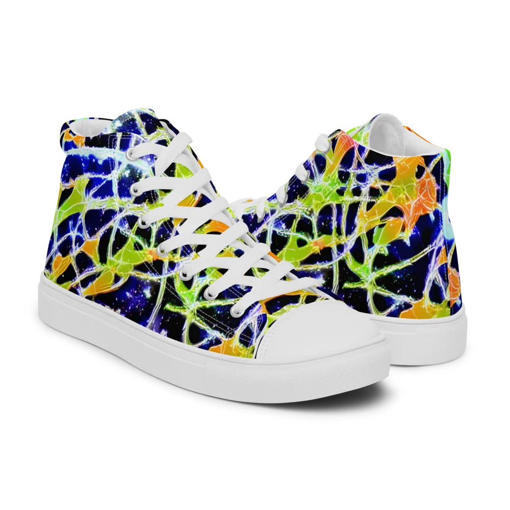 Cosmic Tangent on Women's High Top Canvas Shoes — Right
