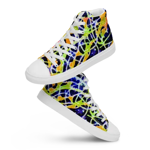 Cosmic Tangent on a Women's High Top Canvas Shoes