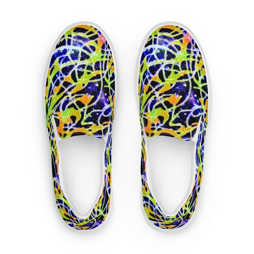 Cosmic Tangent on Men's Slip-On Canvas Shoes — Front
