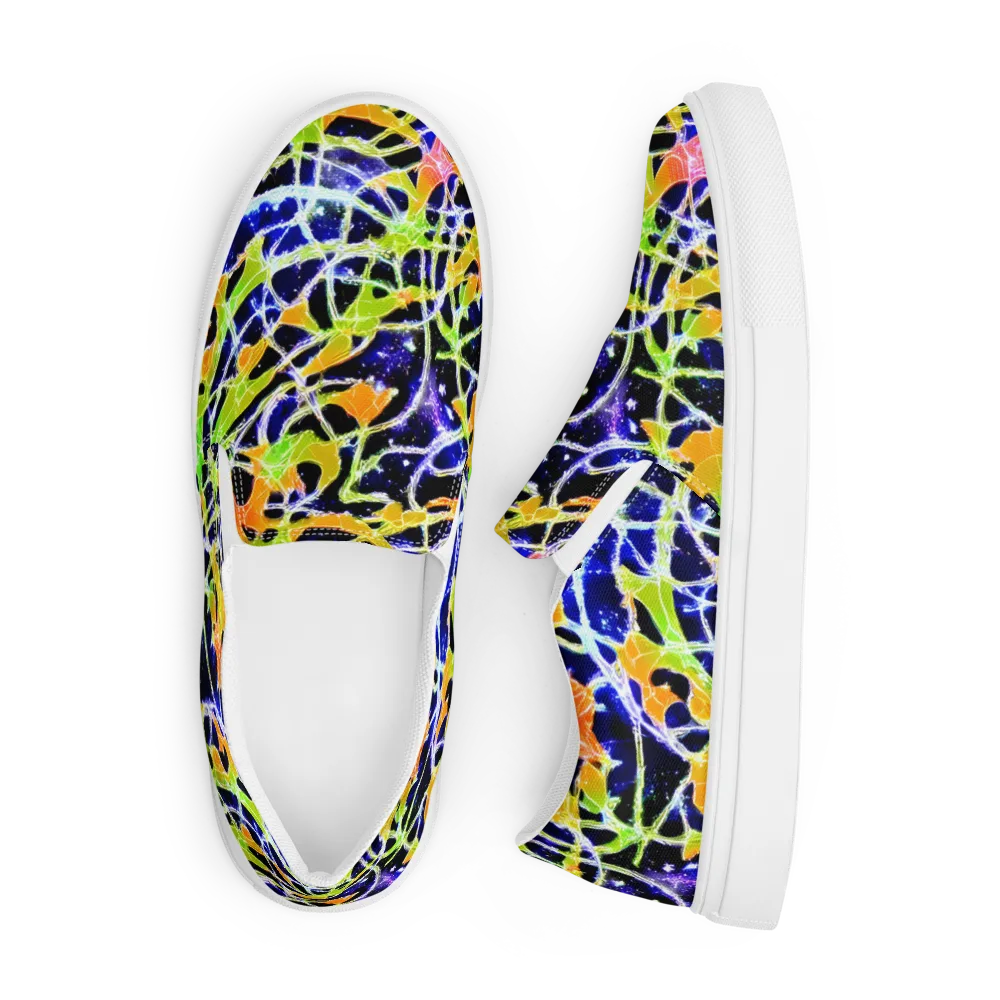 Cosmic Tangent on Men's Slip-On Canvas Shoes — Front