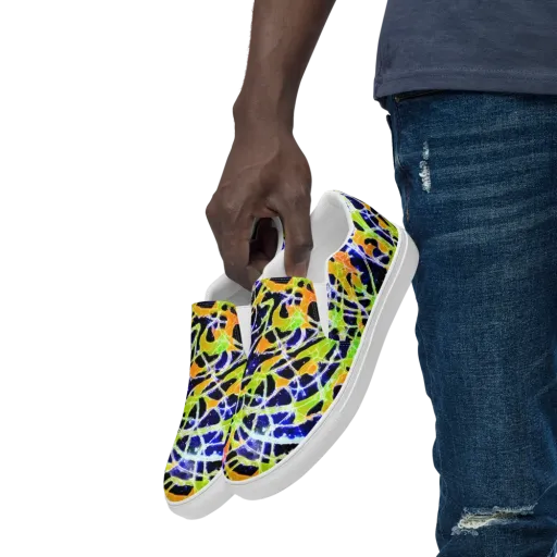 Cosmic Tangent on a Men's Slip-On Canvas Shoes